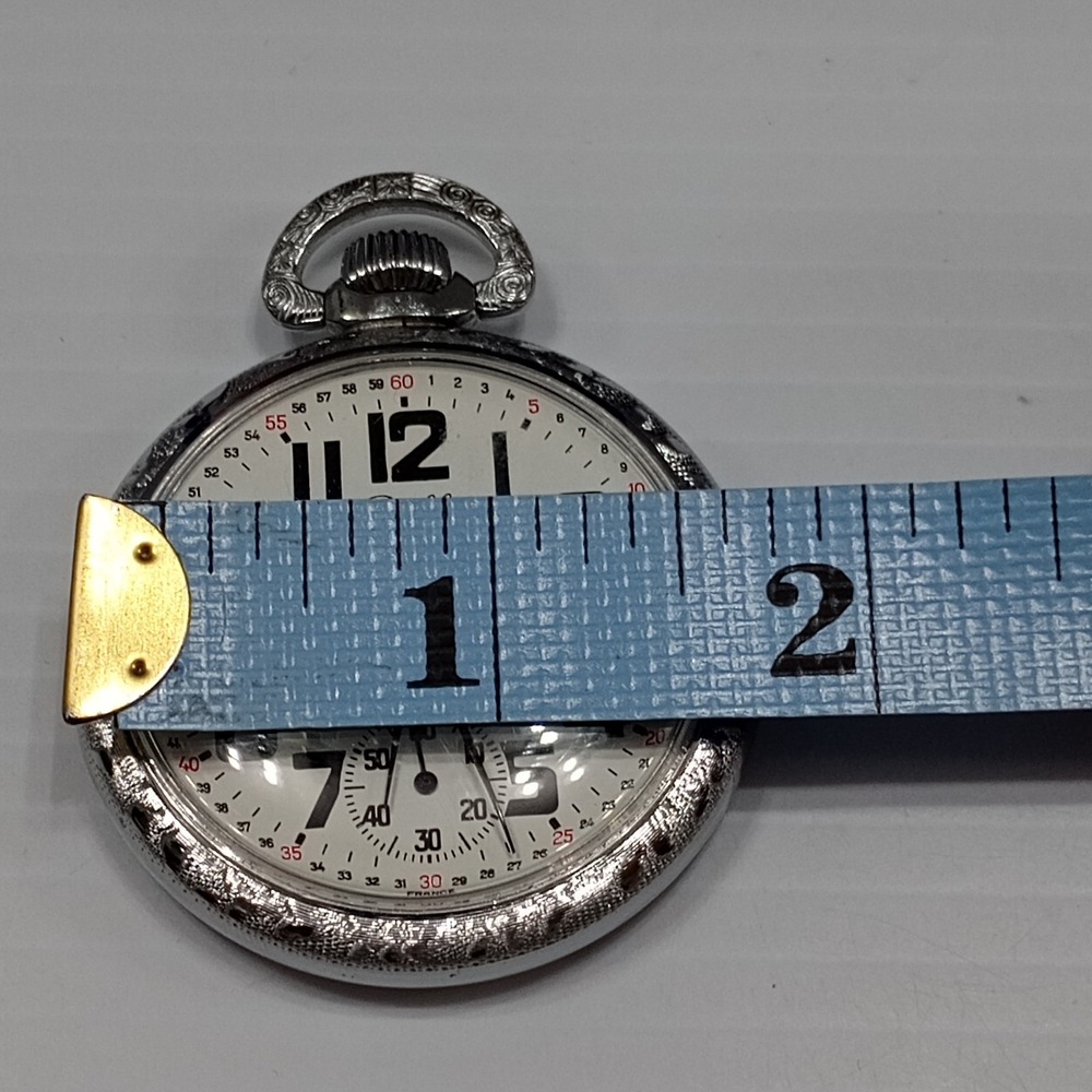 Belle-Suisse‎ Pocket Watch 17 Jewels Shock Absorber "Belle" Train Motif Vtg Box - Picture 14 of 16